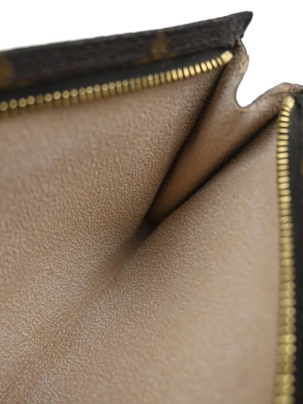 LOUIS VUITTON LV Logo Bucket GM Pouch Bag Monogram Leather Brown Gold 04KP602 - Picture 12 of 13